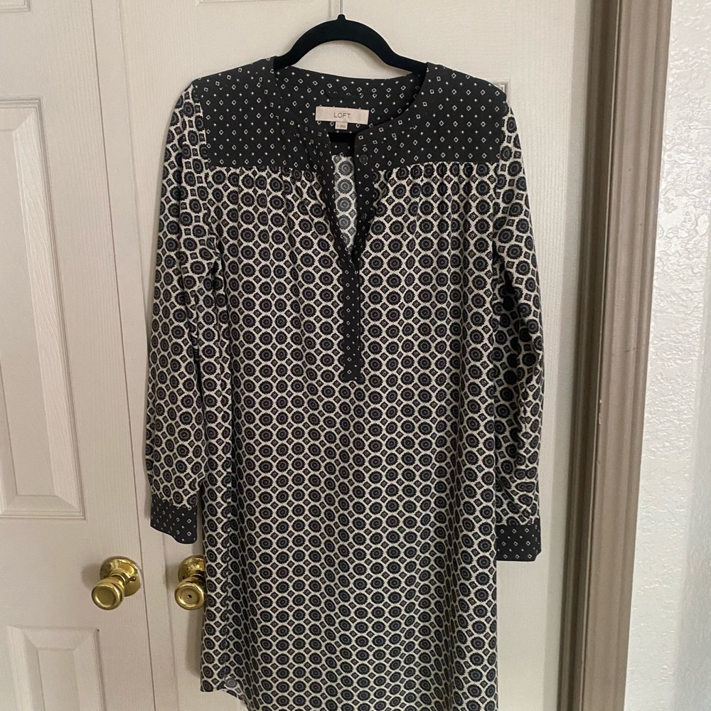 LOFT gray medallion dress